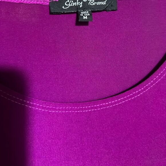 Slinky Brand top tunic slinky color block purple pink Medium FIRM on PRICE - Picture 2 of 5